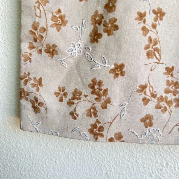 AMERICAN Vtg 90s High Waist Gray Beige Floral Mini Skirt Fairy Womens Medium - Picture 5 of 5